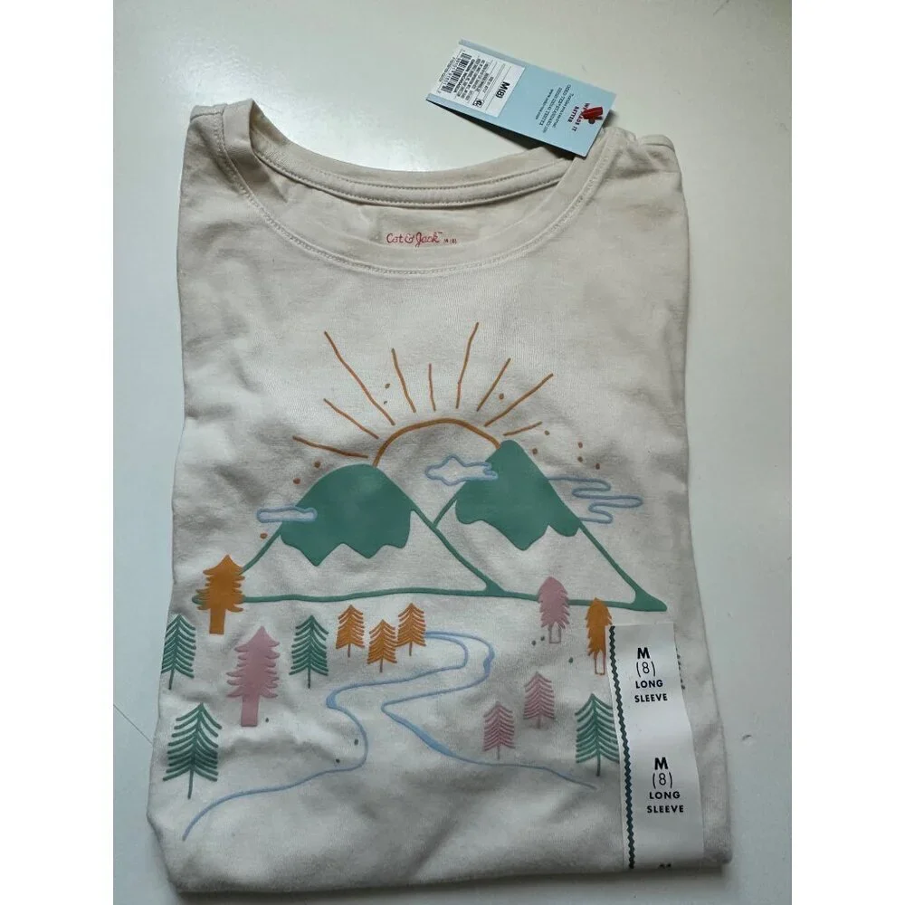 Cat & Jack Girls Graphic Long Sleeve and Leggings Set size M (8) NWT
